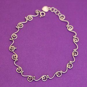 9 inch, Vintage Spiral Twist Links Sterling Silver Bracelet - Q31
